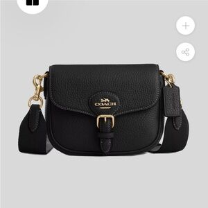 Coach Black Amelia Small Saddle Leather Crossbody Bag